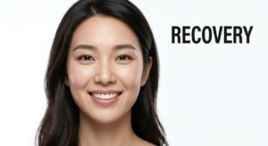 임플란트 시술 후 건강하고 밝은 미소를 짓는 환자